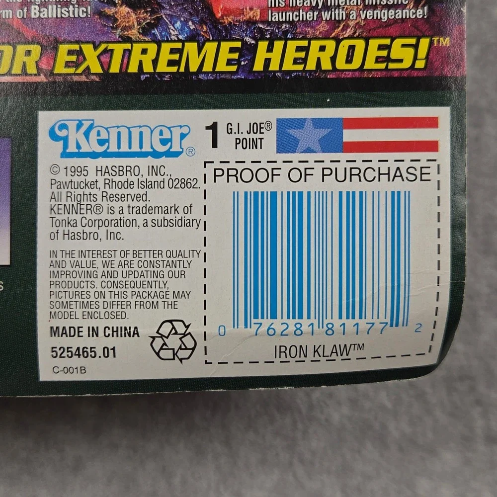 GI Joe Extreme Iron Klaw Action Figure 1995 Kenner Vintage New Sealed